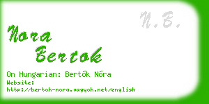 nora bertok business card